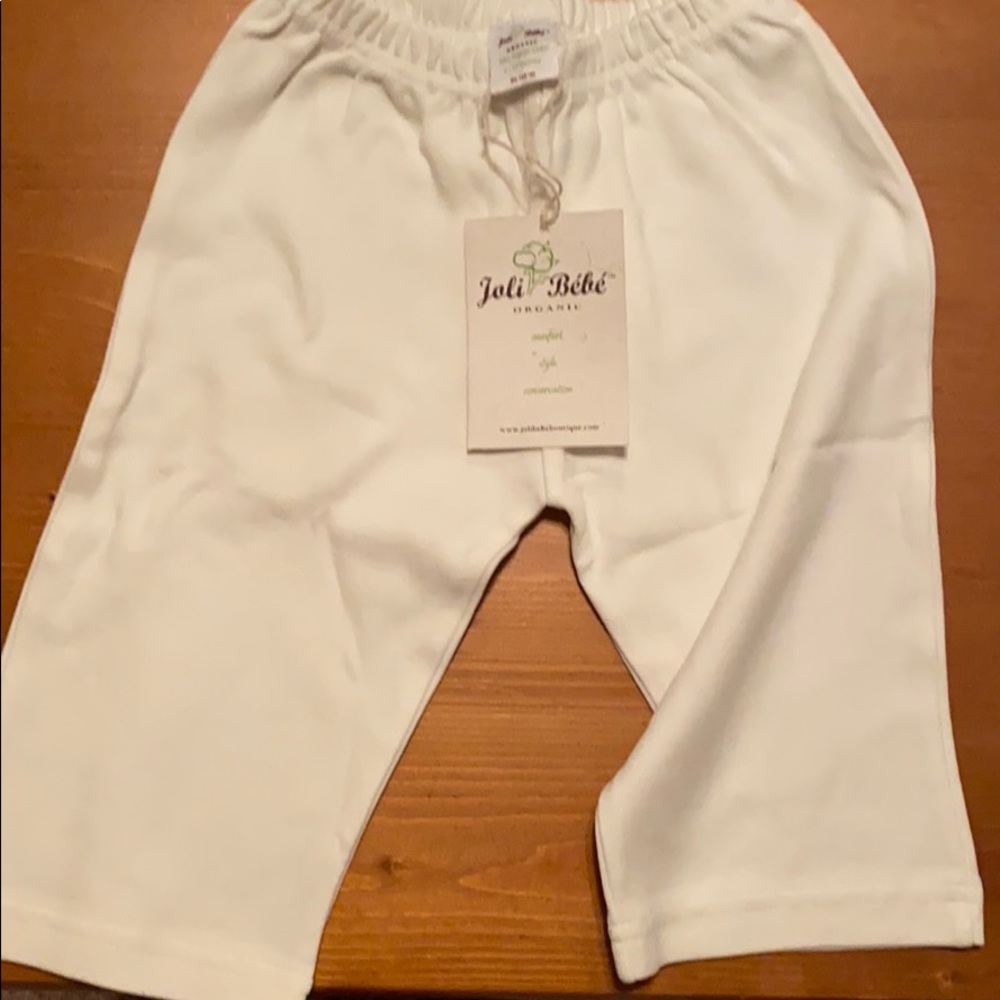Cream organic cotton pull on pants